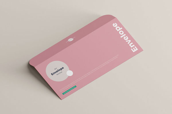 Envelope Laying Faced Down with Open Flap Mockup FREE PSD