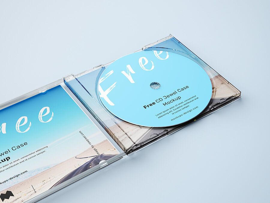 Five CD Jewel Case Mockups from Different Angles FREE PSD