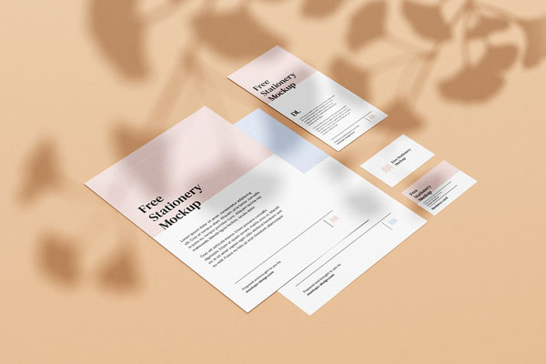 Five Minimal Stationery Set Mockups FREE PSD