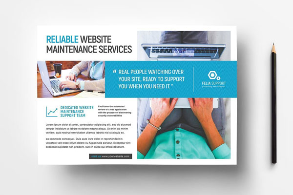 Flat Landscape Corporate Poster and Business Card Templates FREE PSD