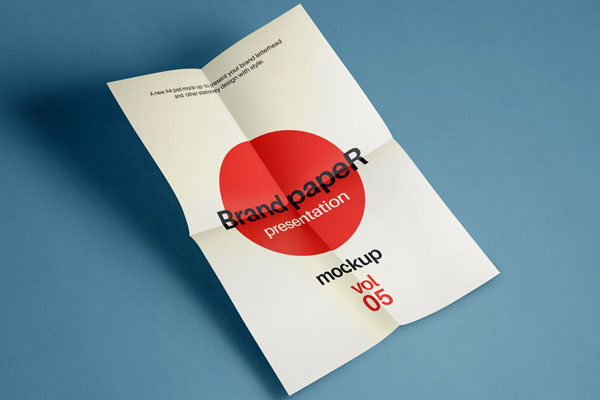 Folded A4 Paper Mock Up FREE PSD