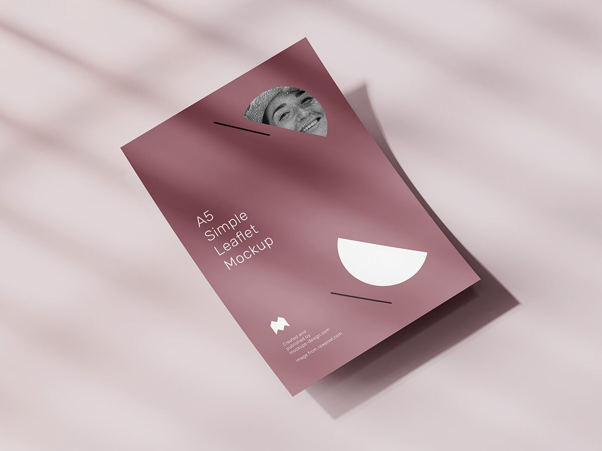 Four A5 Flyer Mockups at Different Angeles FREE PSD