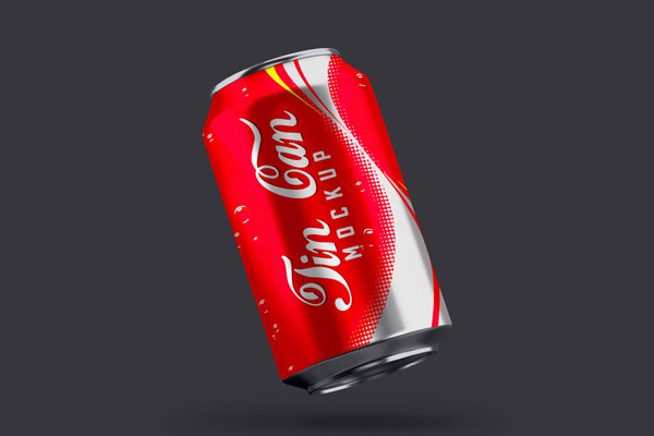 Mockup Showing a Front View of a Tall Soda Can (FREE) - Resource Boy