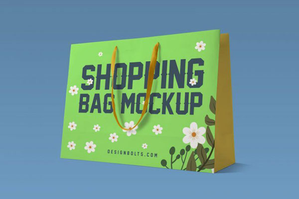 Front View of a Paper Shopping Bag Mockup FREE PSD