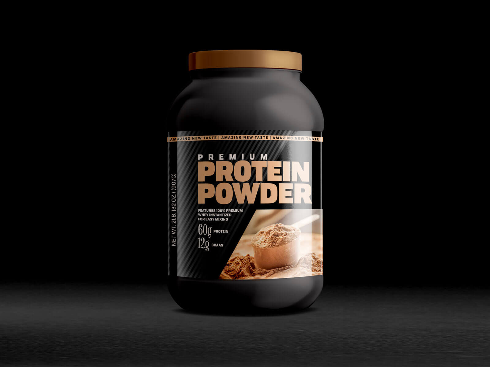 Front View of a Protein Powder Container Mockup (FREE) - Resource Boy