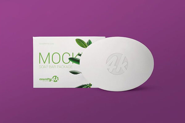 Front View of Clean Soap Bar Packaging Mockup FREE PSD