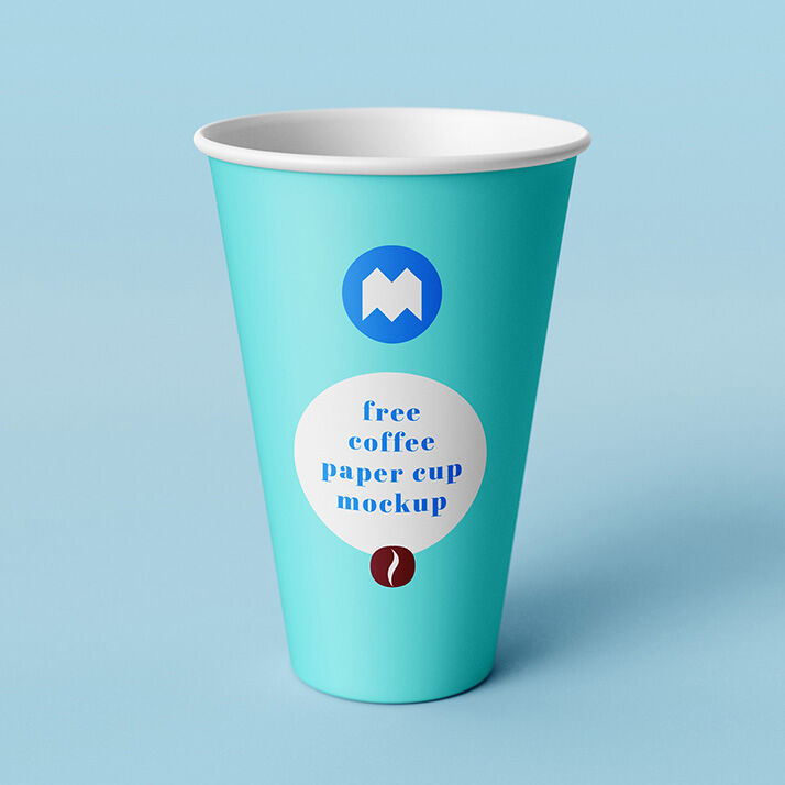 Front View of Paper Coffee Cup Mockup FREE PSD