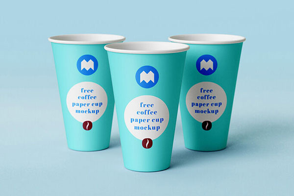 Front View of Paper Coffee Cup Mockup FREE PSD
