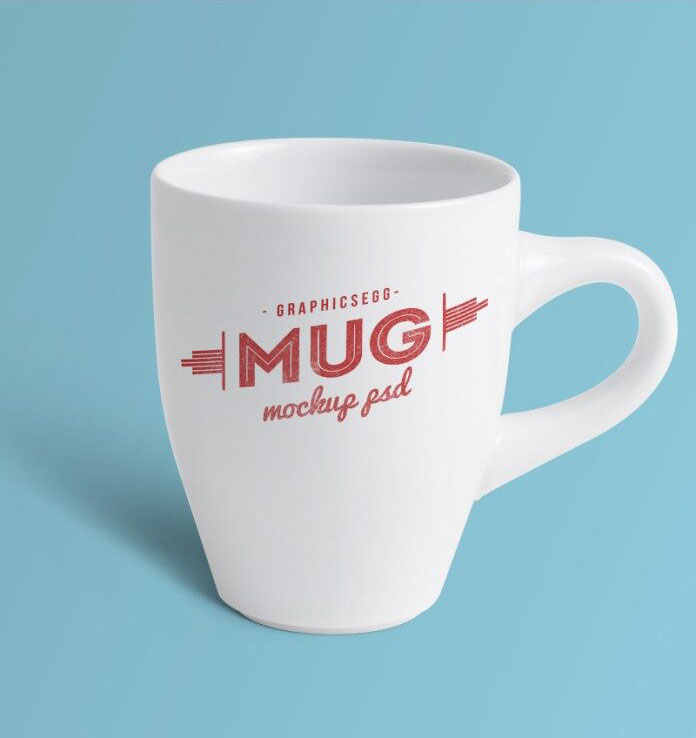 Front View of Simple Coffee Mug Mockup FREE PSD