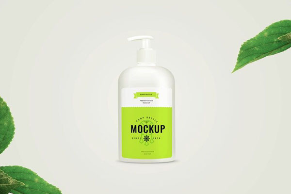 Front-View Pump Top Bottle Mockup FREE PSD