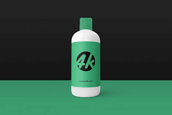 Front View Standing Cosmetic Plastic Bottle Mockup in Plain Setting FREE PSD