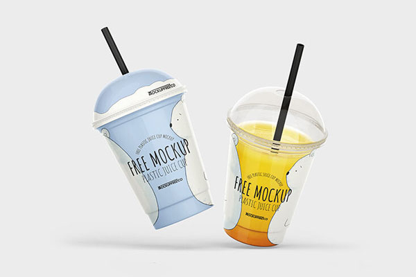 Glass Soda Cup With Ice Mockup - Free Download Images High Quality