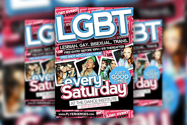 Funky Creative LGBT Party Flyer Template FREE PSD