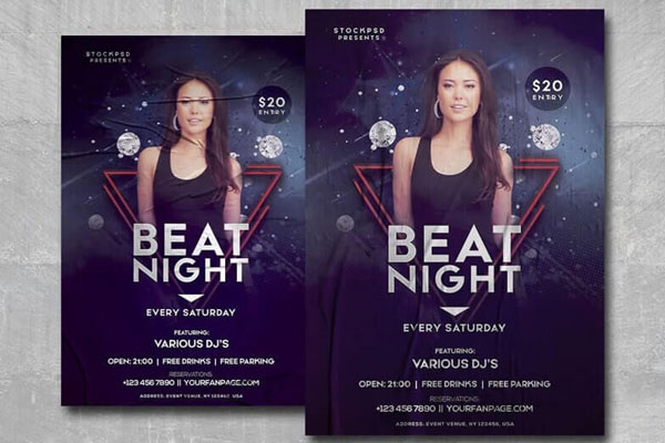 Futuristic Club Events Flyer Template FREE PSD