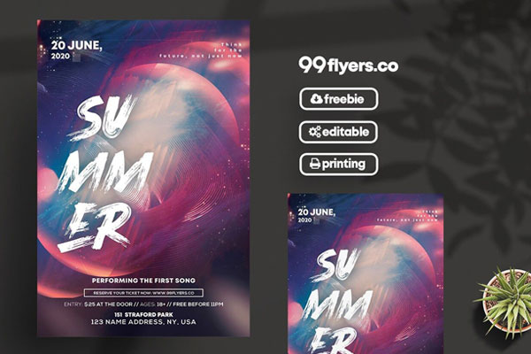 Futuristic Club Party Flyer Template FREE PSD