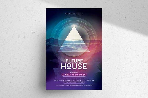 Futuristic Event Flyer Template FREE PSD