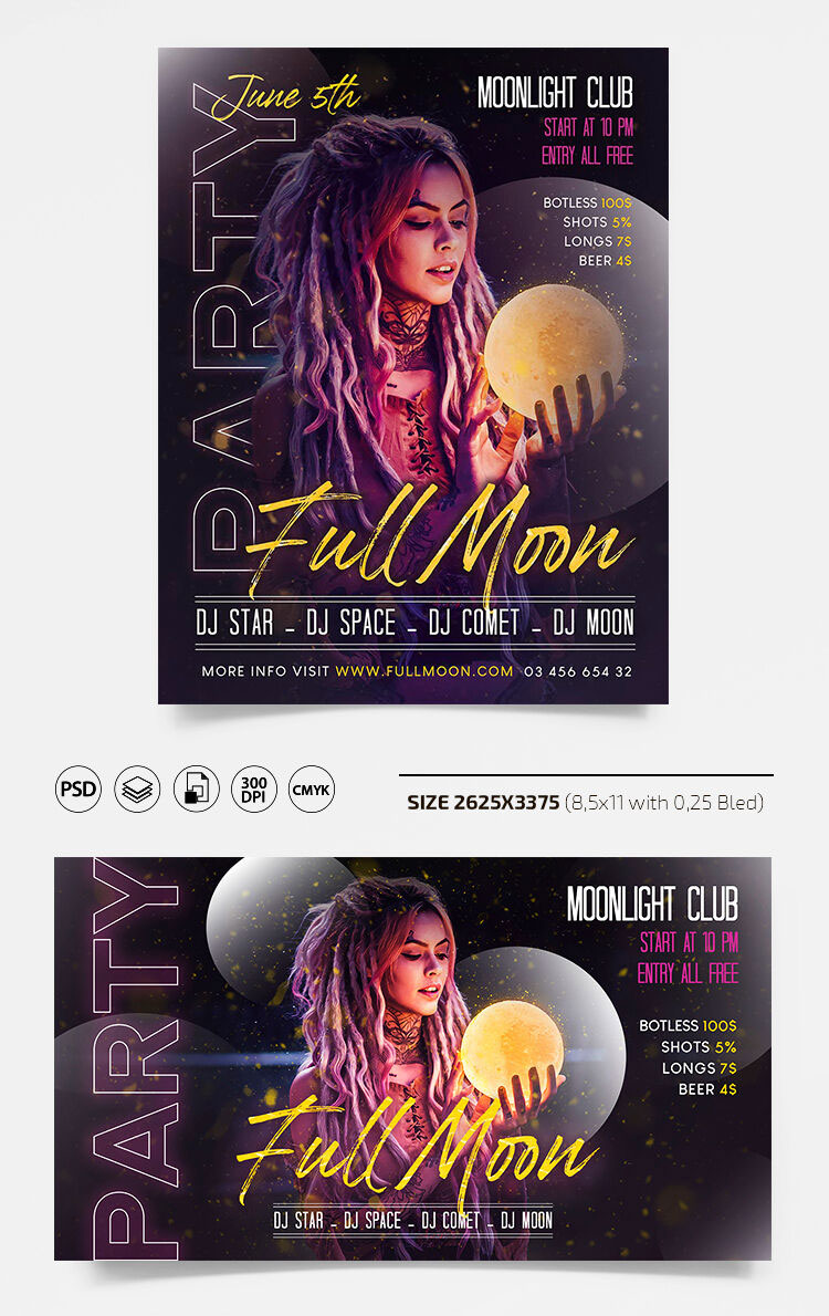 Futuristic Party Flyer and Facebook Cover Template (FREE) - Resource Boy