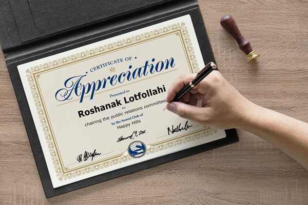 Hand Signing A4 Size Achievement Certificate Mockup FREE PSD