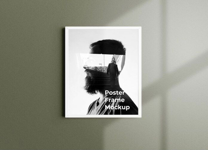 Hanging Poster and Photo Frame Mockup FREE PSD