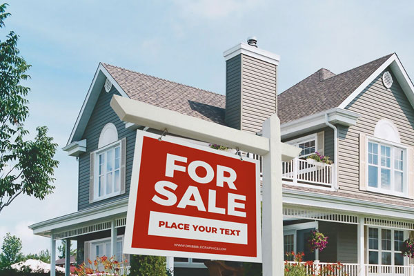 Hanging Real Estate Sign Mockup FREE PSD