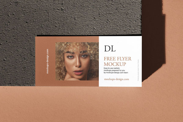 Horizontal DL Flyer On a Stone Mockup FREE PSD