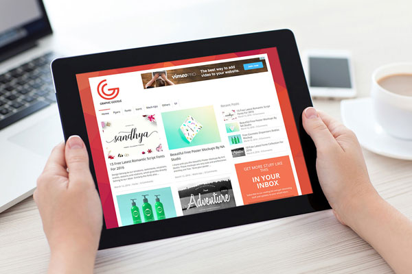 iPad Screen Design in Both Hands Mockup FREE PSD