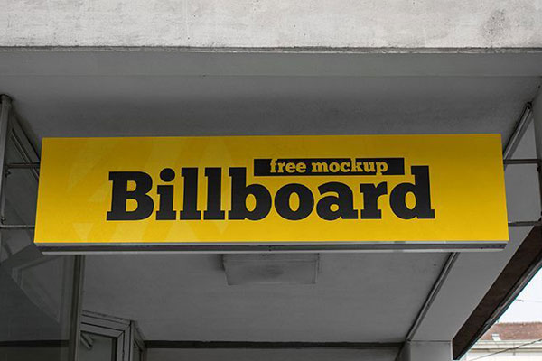 Low Shot View of a Billboard in an Outdoor Setting Mockup FREE PSD