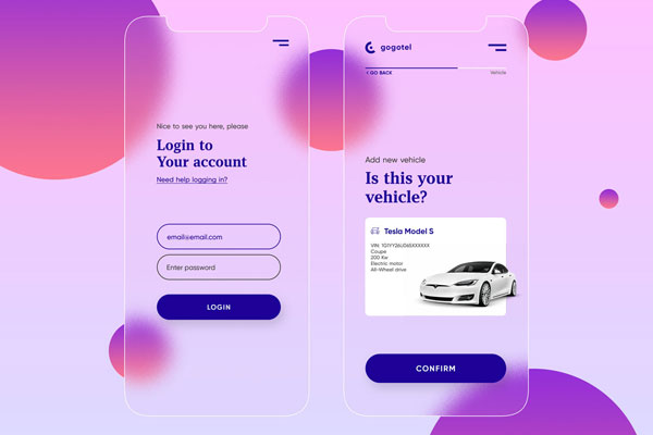 Mockup Featuring 2 Frosted Glasses of Mobile App User Interface FREE PSD