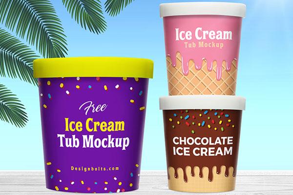 Plastic Ice Cream Tub PSD Mockup – Original Mockups