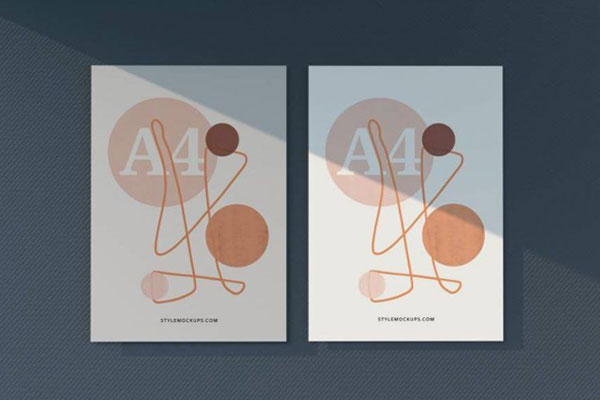 Mockup of 2 Front View Paper Letterheads FREE PSD