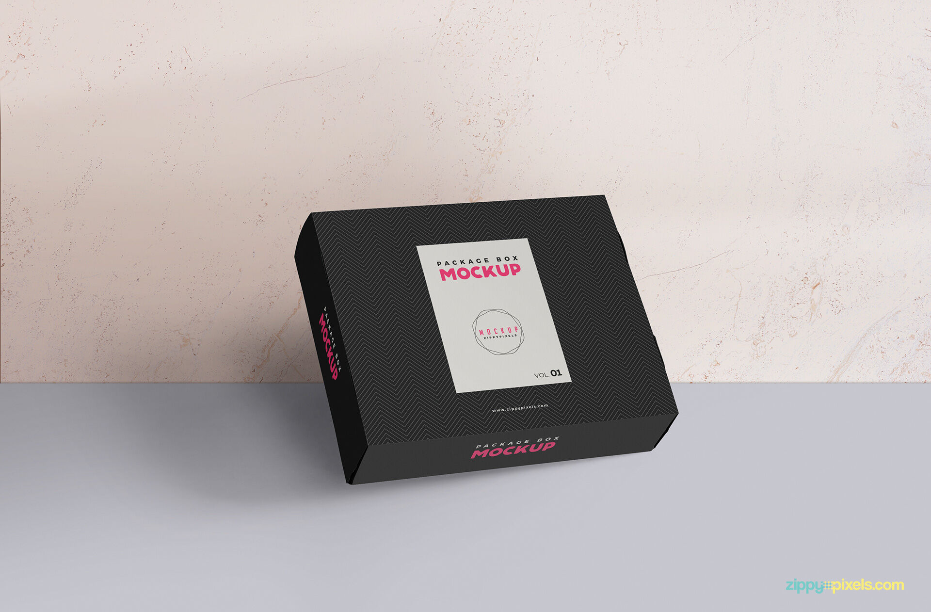 Mockup of a Packaging Box Against the Wall FREE PSD