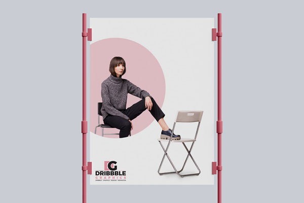 Mockup of a Poster Sandwiched with Metal Clasps FREE PSD