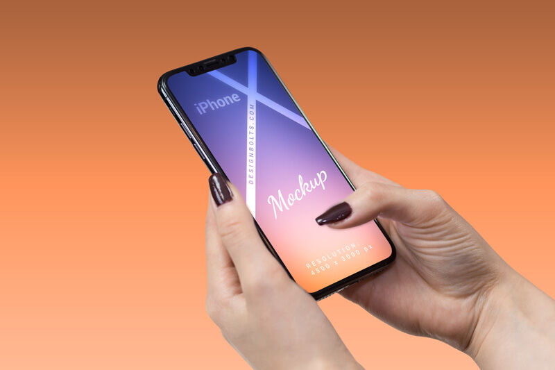 Mockup of an Iphone X Holding in Hand FREE PSD