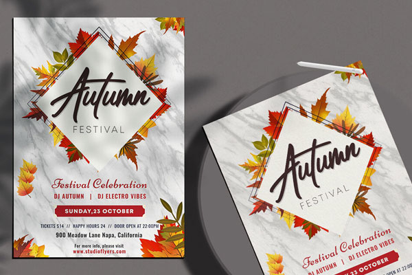 Modern Autumn Festival Flyer Template (FREE) - Resource Boy