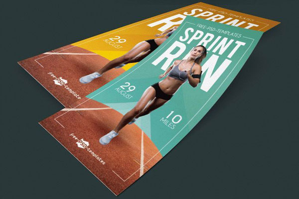 Modern Coral and Pink Fitness Flyer FREE PSD