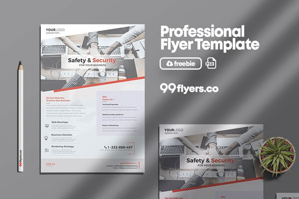 Modern Corporate Flyer Template FREE PSD