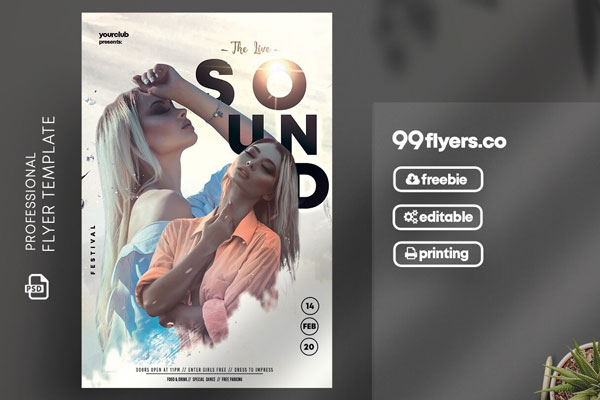 Modern Girls Night Flyer Template FREE PSD