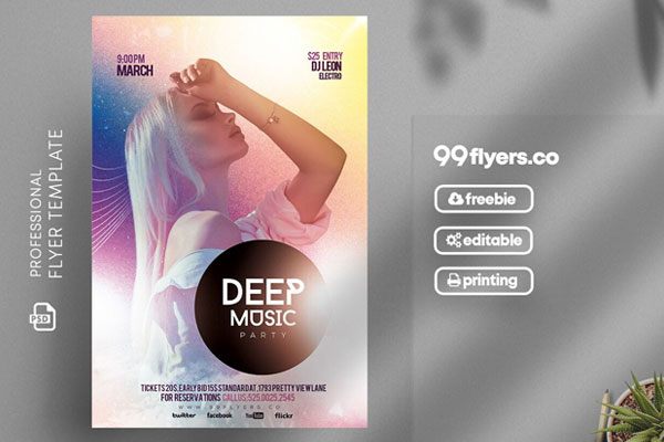 Modern Music Events and Concert Flyer Template FREE PSD
