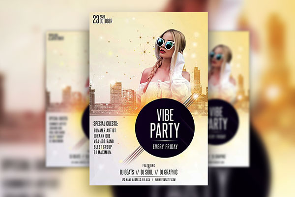 Modern Night Club Party Flyer Template FREE PSD