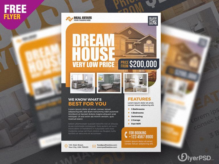 Modern Real Estate Business Flyer Template FREE PSD