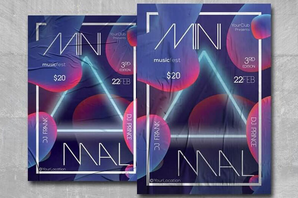 Neon Gradient Club Party Flyer Template FREE PSD