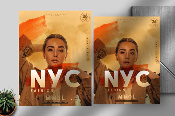 Orange Artistic Fashion Flyer Template FREE PSD