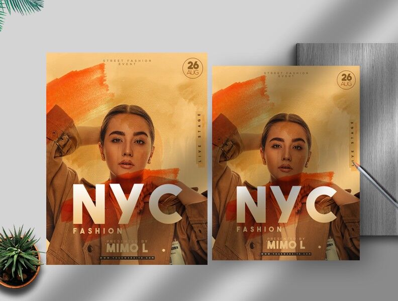 Orange Artistic Fashion Flyer Template FREE PSD