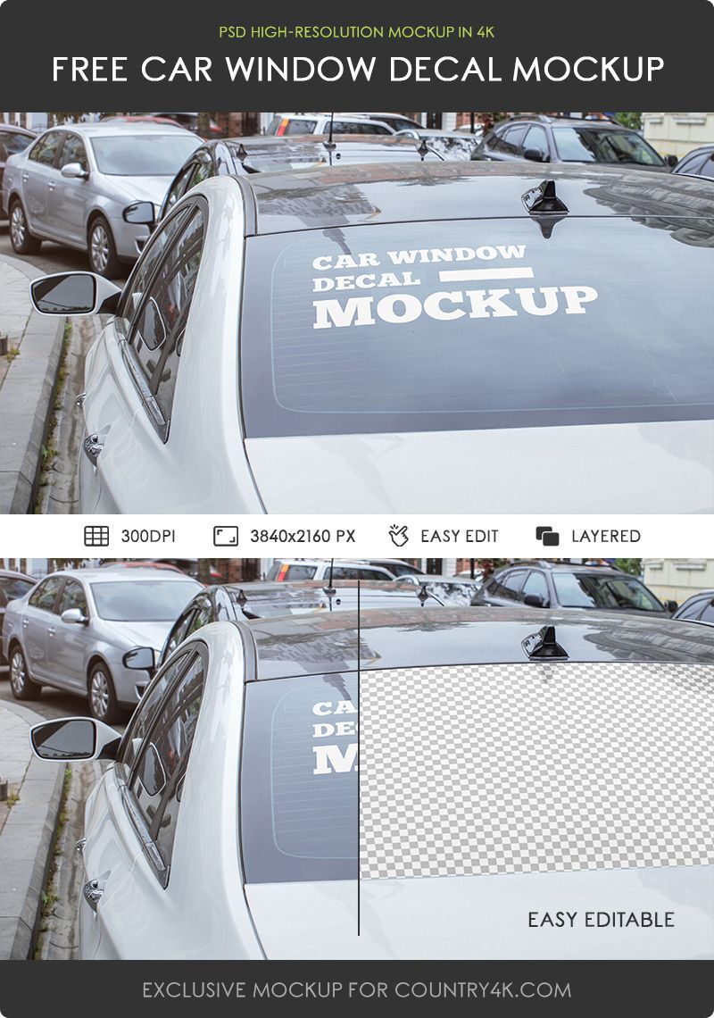 Outdoor Car Window Decal Mockup Free Download | Resource Boy