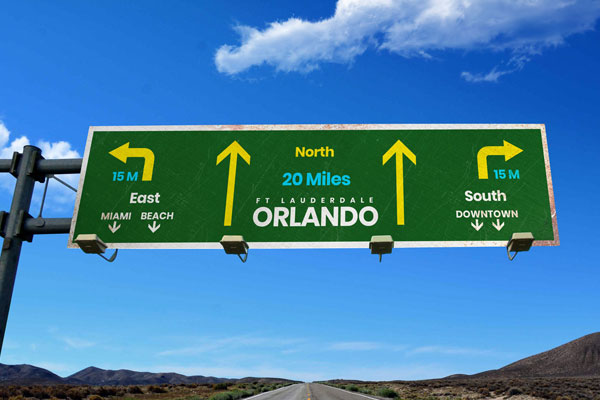 Outdoor Highway Way Finding Signage Board Mockup FREE PSD