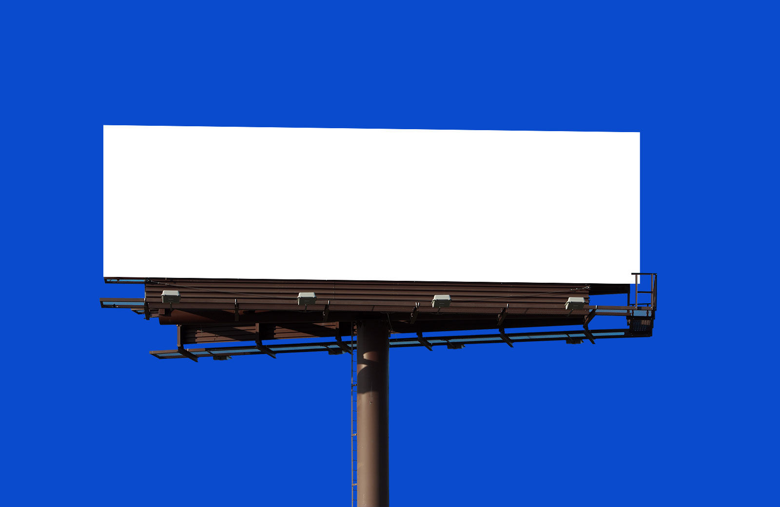 Outdoor, Metal Pole Billboard in the Front View Mockup FREE PSD