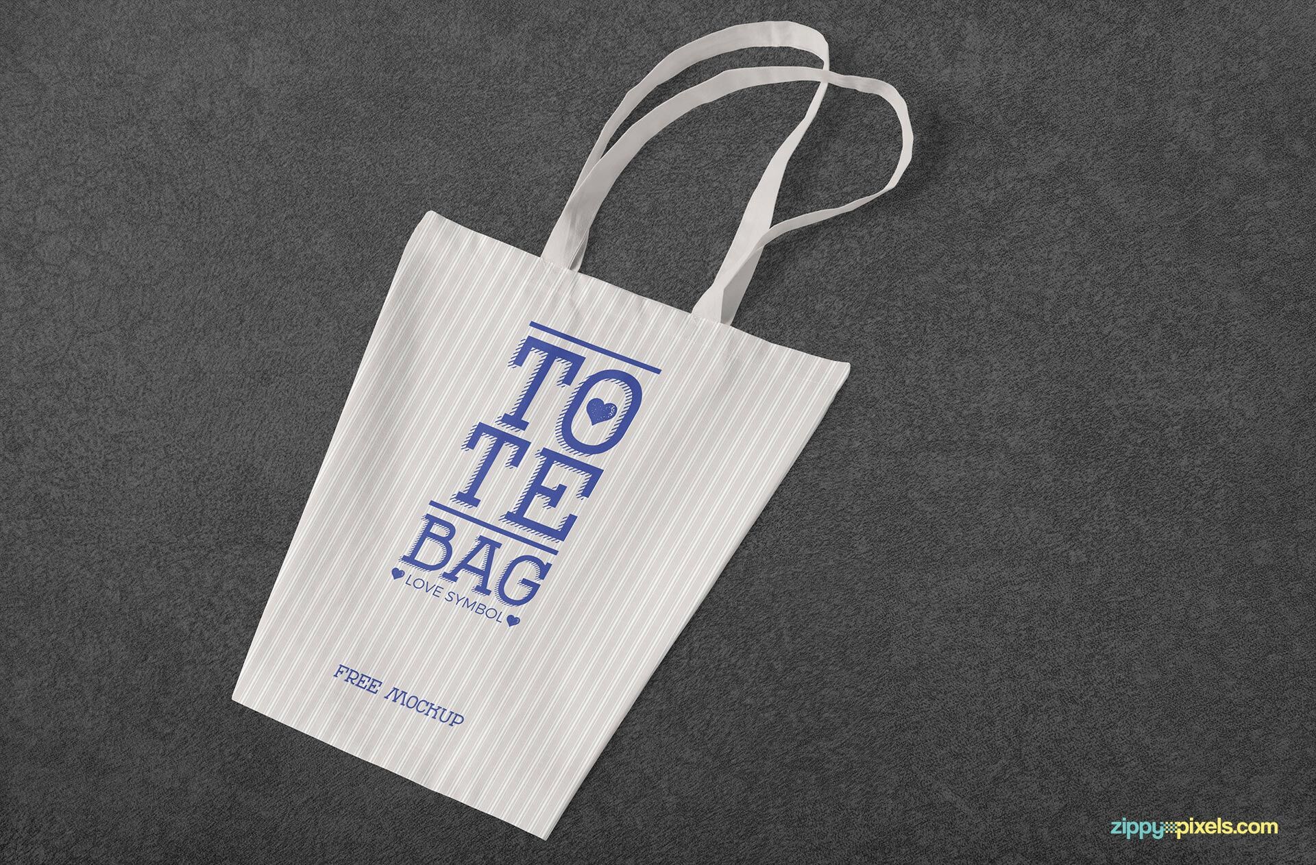 Overhead View of Cotton Tote Bag Laid on the Ground Mockup FREE PSD