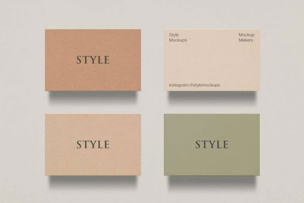 Pack of Four Business Cards Mockup with Front and Back View FREE PSD
