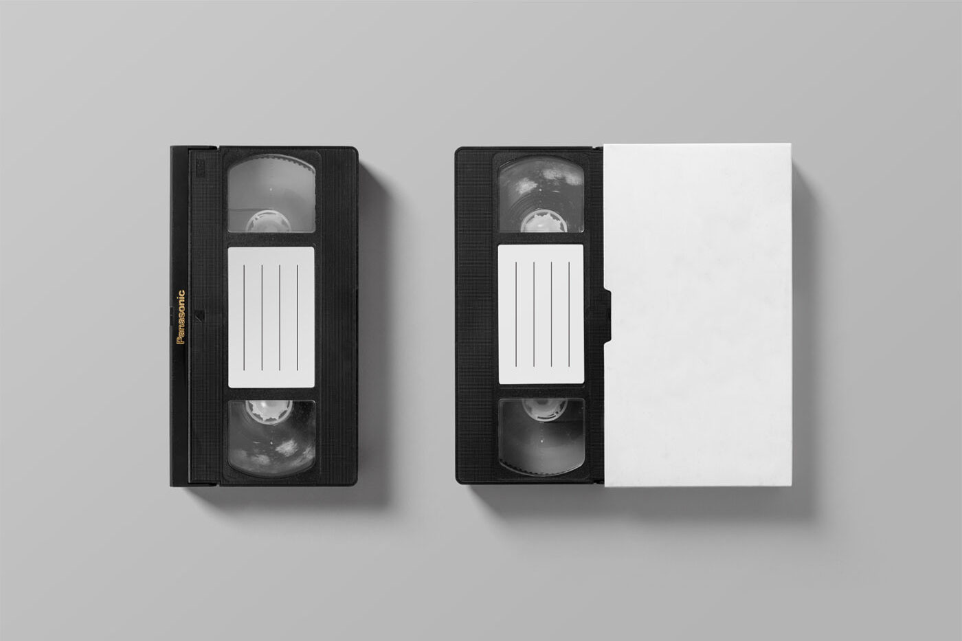Pair of VHS Tapes Top View Mockup FREE PSD