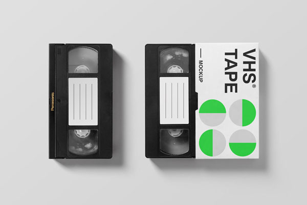Pair of VHS Tapes Top View Mockup FREE PSD